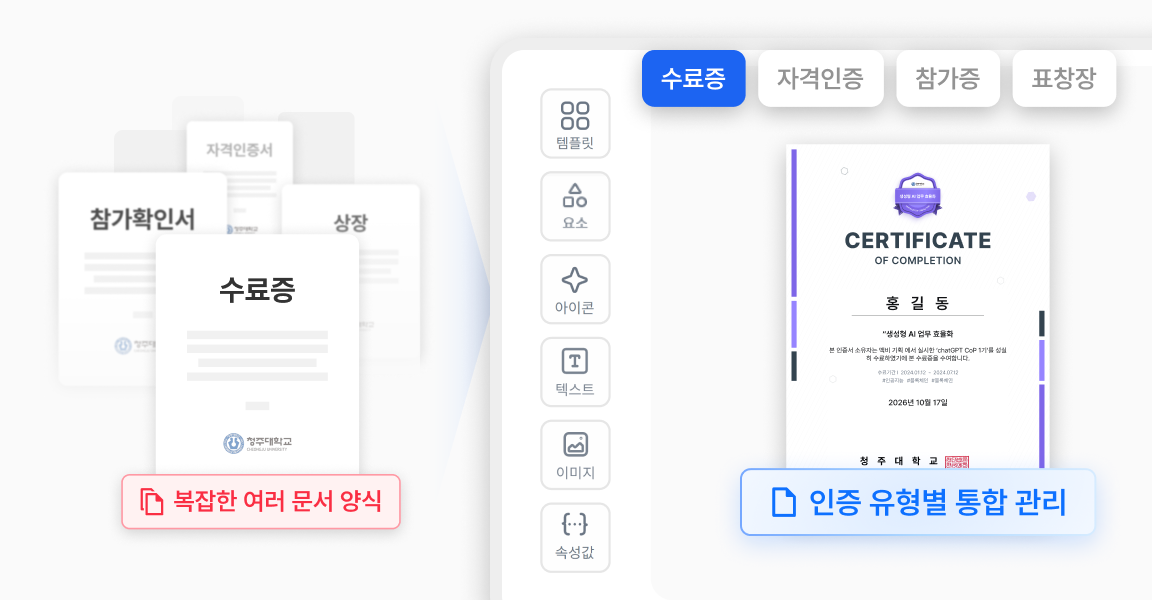 커뮤니티 맞춤 디지털배지 솔루션 화면
